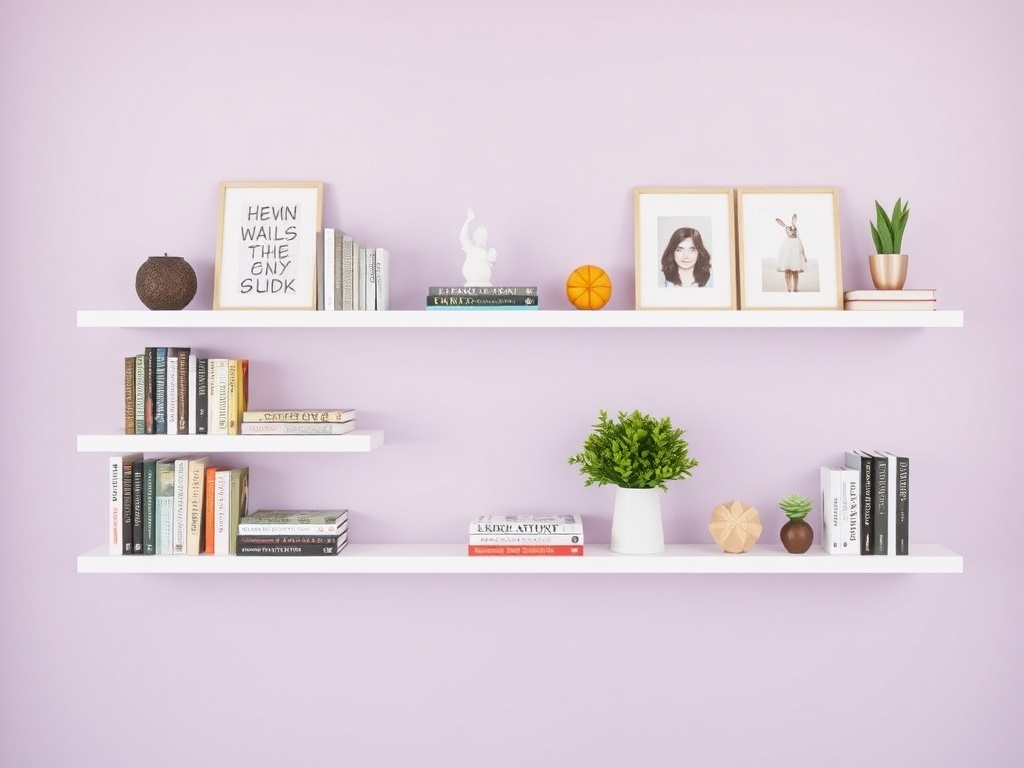 12. Use White Floating Shelves