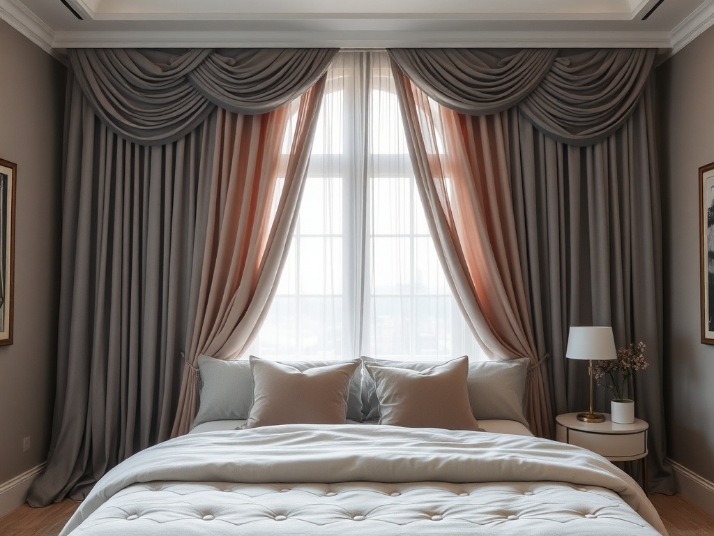 21. Hang Gray and Rose Curtains Together