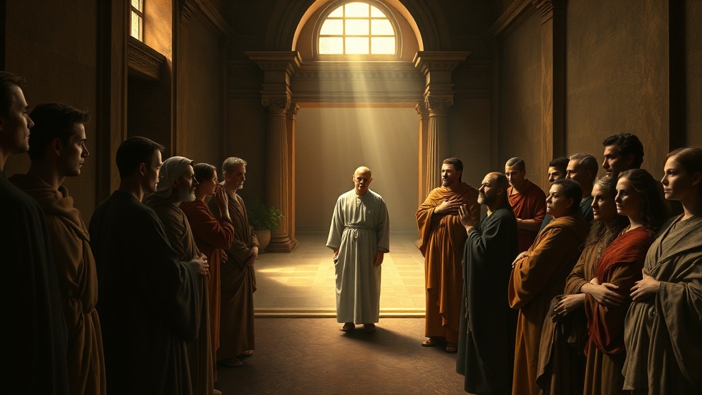 A parable-like religious tableau