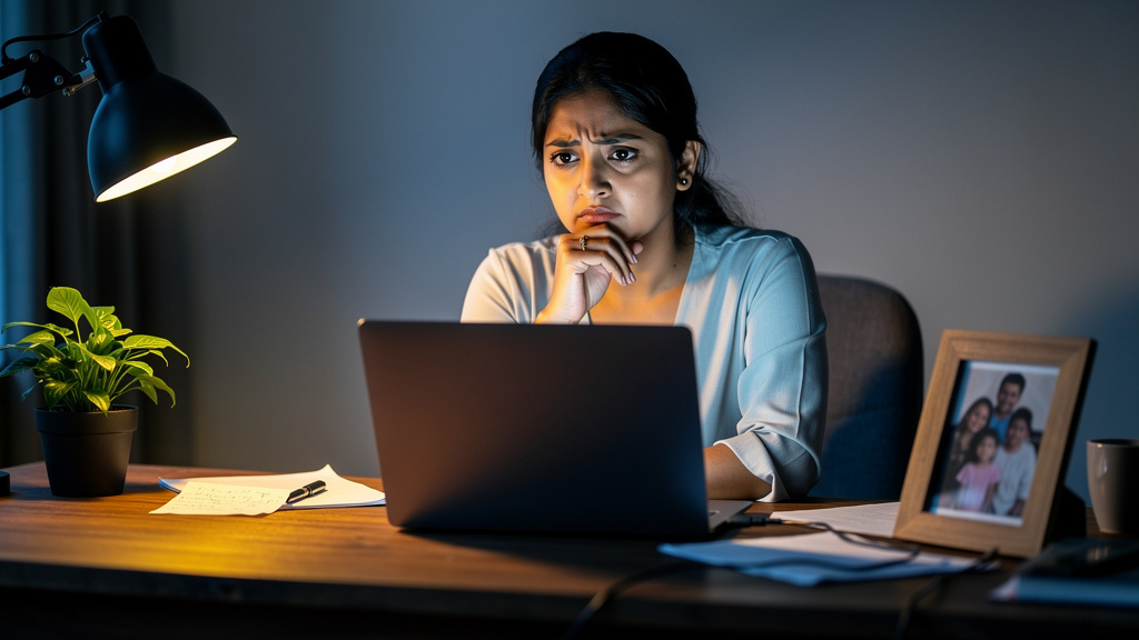 Worker contemplating employment rights and contract terms