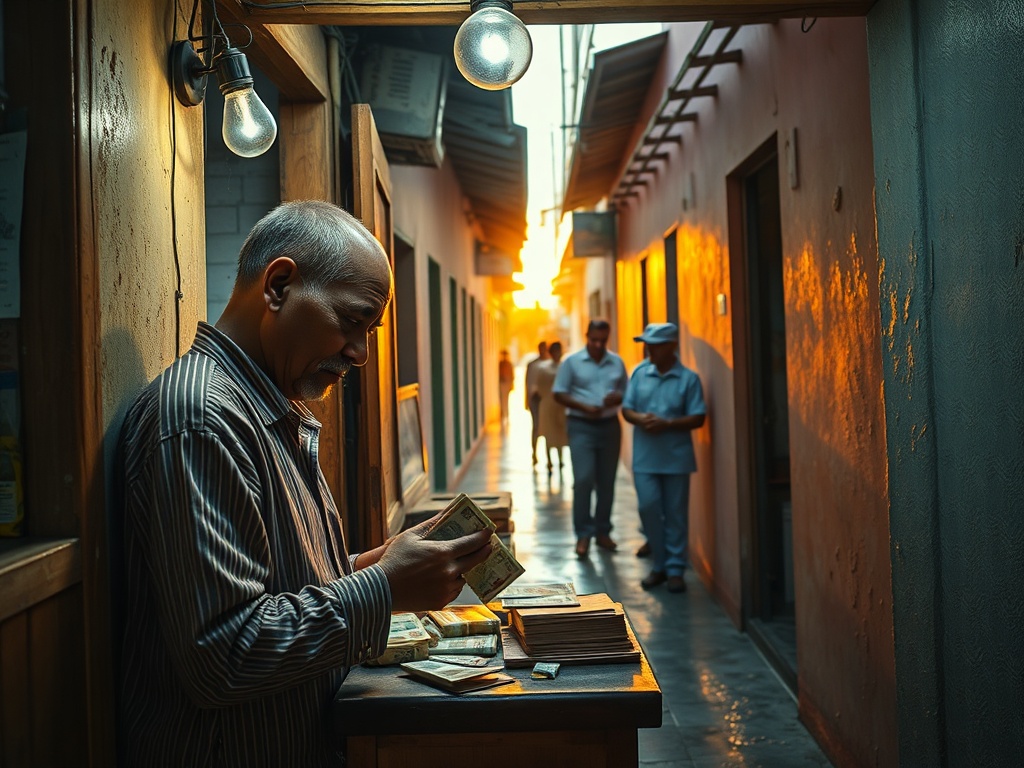 Rufiyaa Notes Counted as Resort Workers Exchange Currency Outside