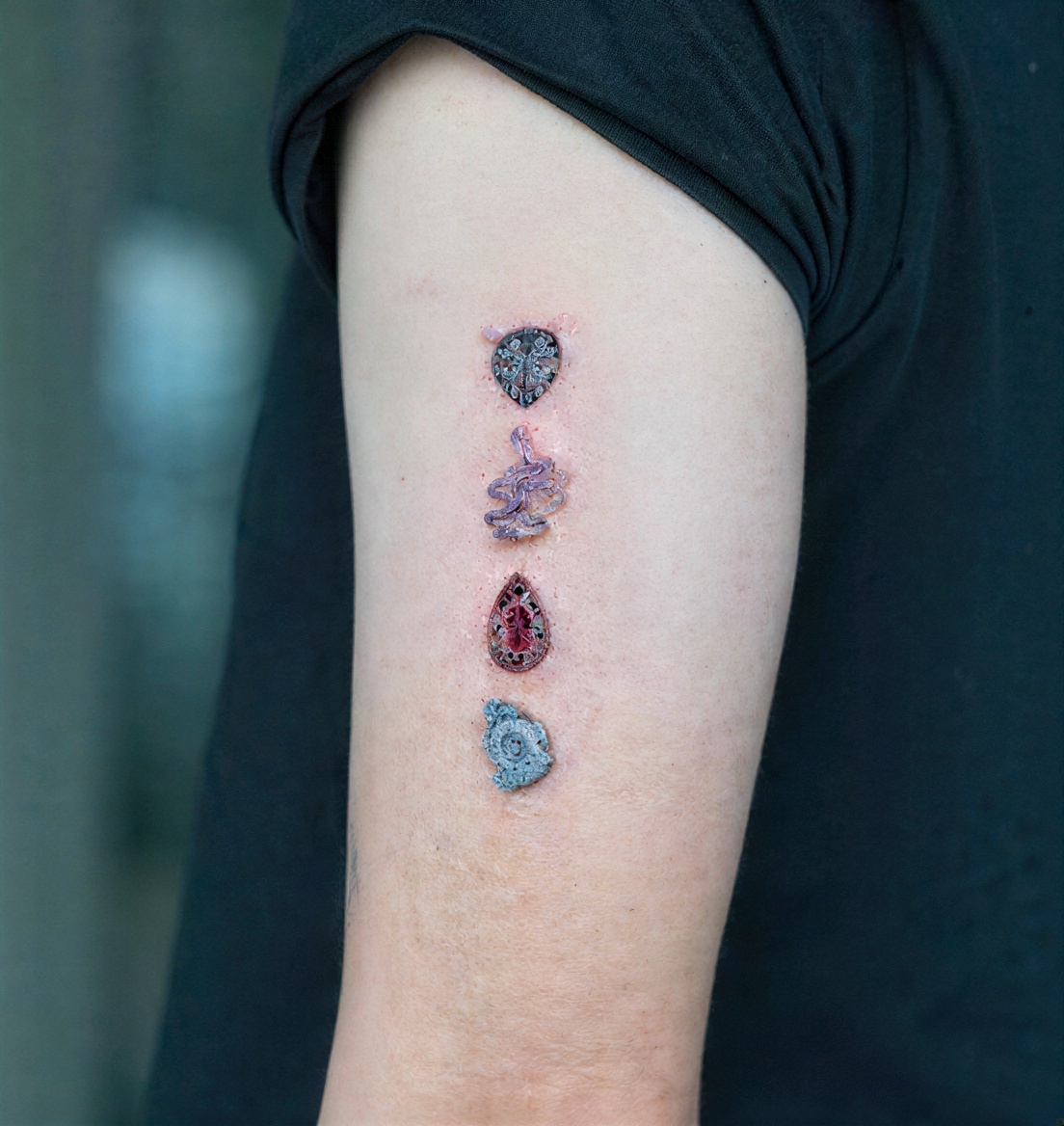 Birthstone color dots for each child