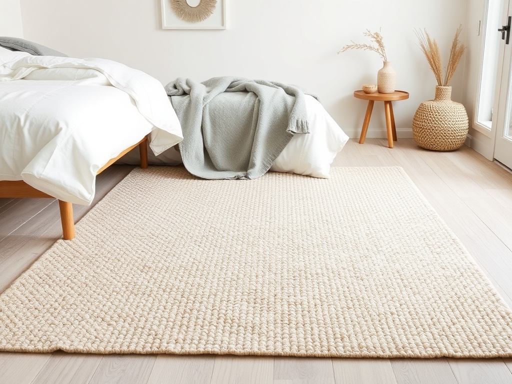 3. Layer a Textured Beige Rug