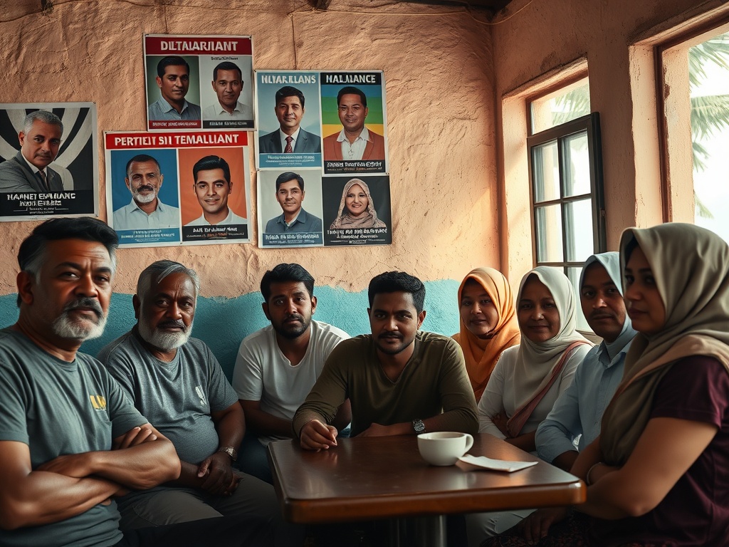 Young Maldivians in Coffee Shops, Tired of Party Politics