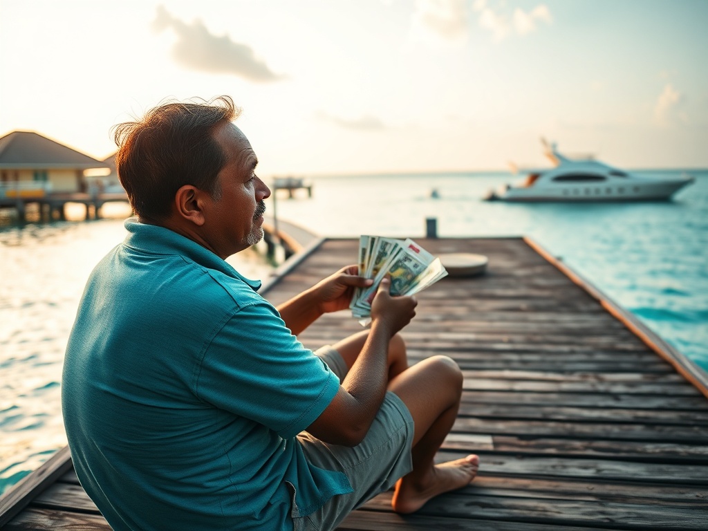 Counting Rufiyaa While Watching the Yachts