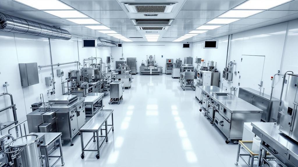 GMP-grade pharmaceutical manufacturing cleanroom environment