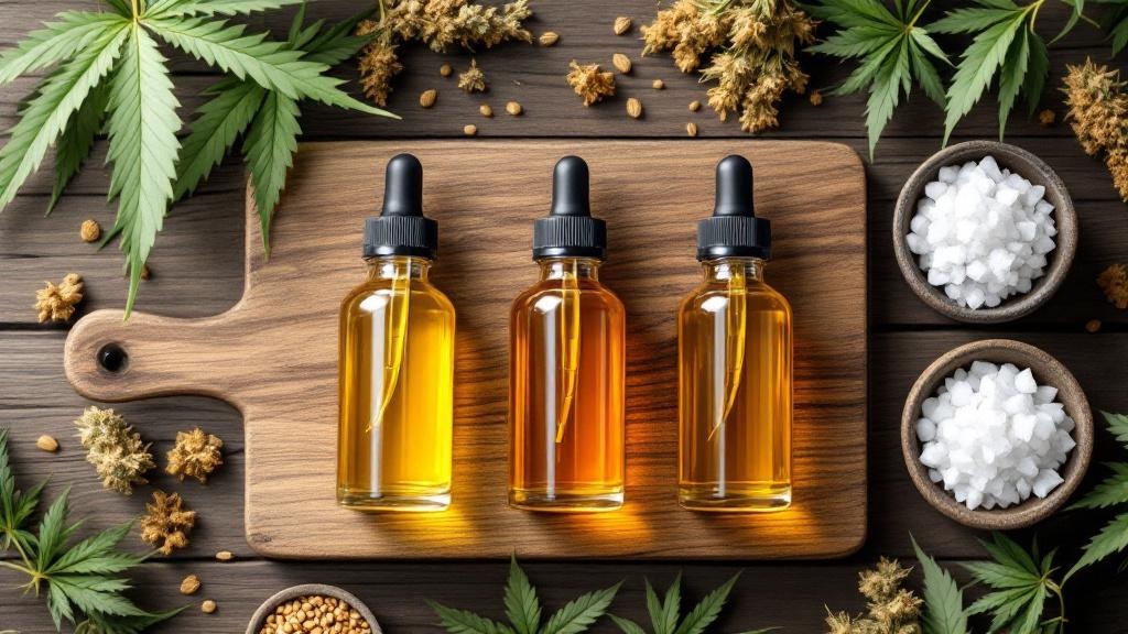 Different CBD spectrum types displayed together