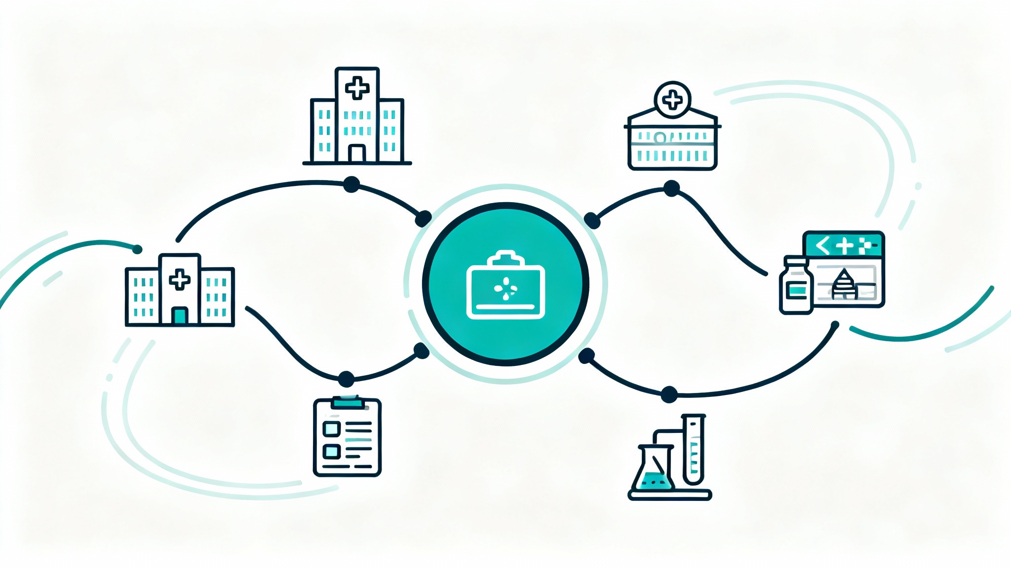 Illustration of a connected telehealth workflow
