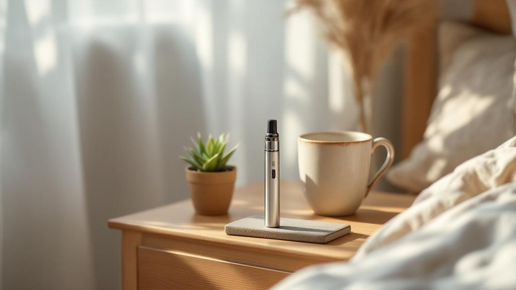 Vape pen in peaceful home setting