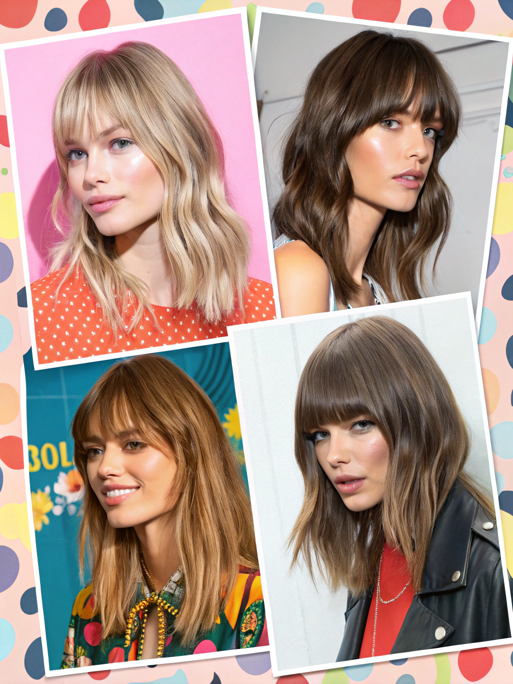 long layer hair cut with bangs showing beautiful wispy bangs with feathered layers