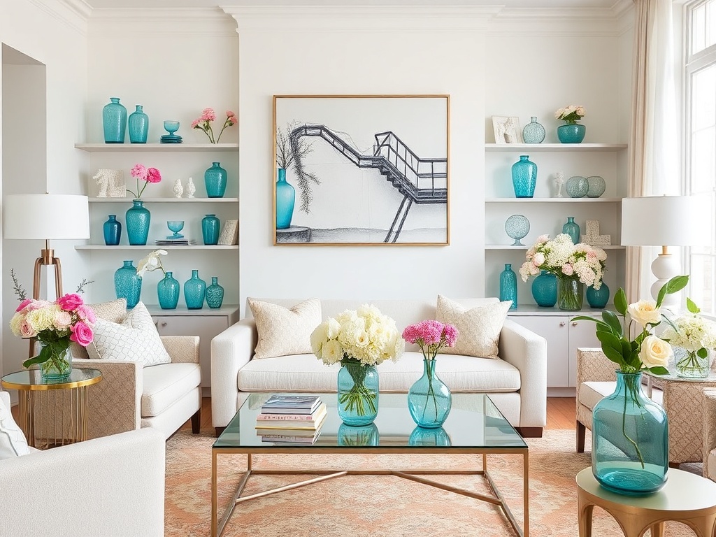 8. Choose Cool Aqua Vases