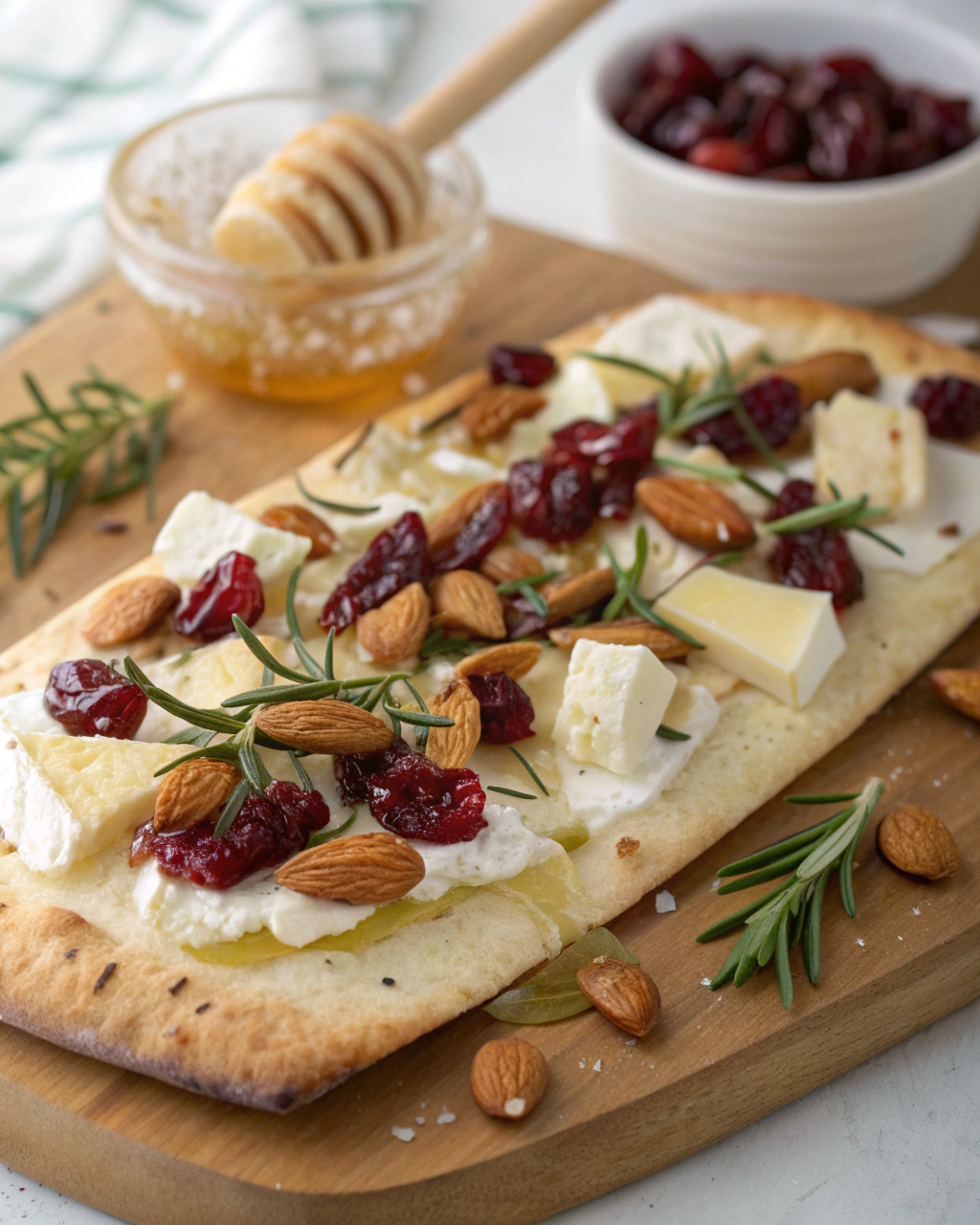 Brie & Cranberry Flatbreads with Almond Crunch Ingredients