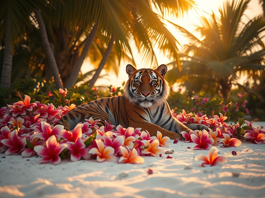 Who Photographed the Tiger on the Flowers in Malé?