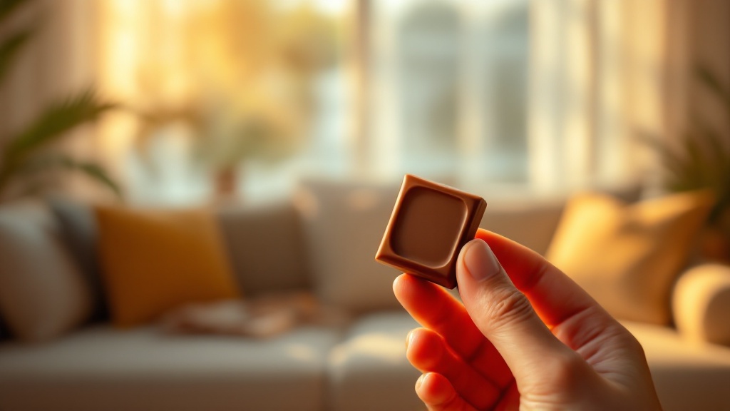 Single chocolate square showing precise dosing control