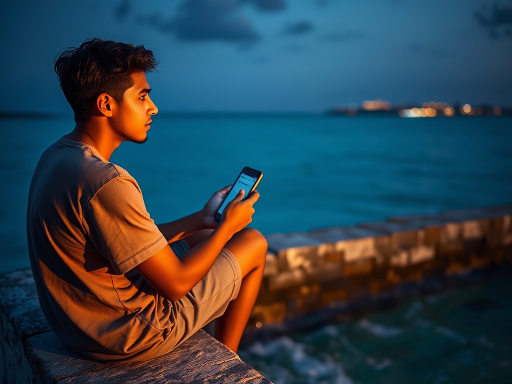 An activist, a sea wall, and the comments lighting up their phone