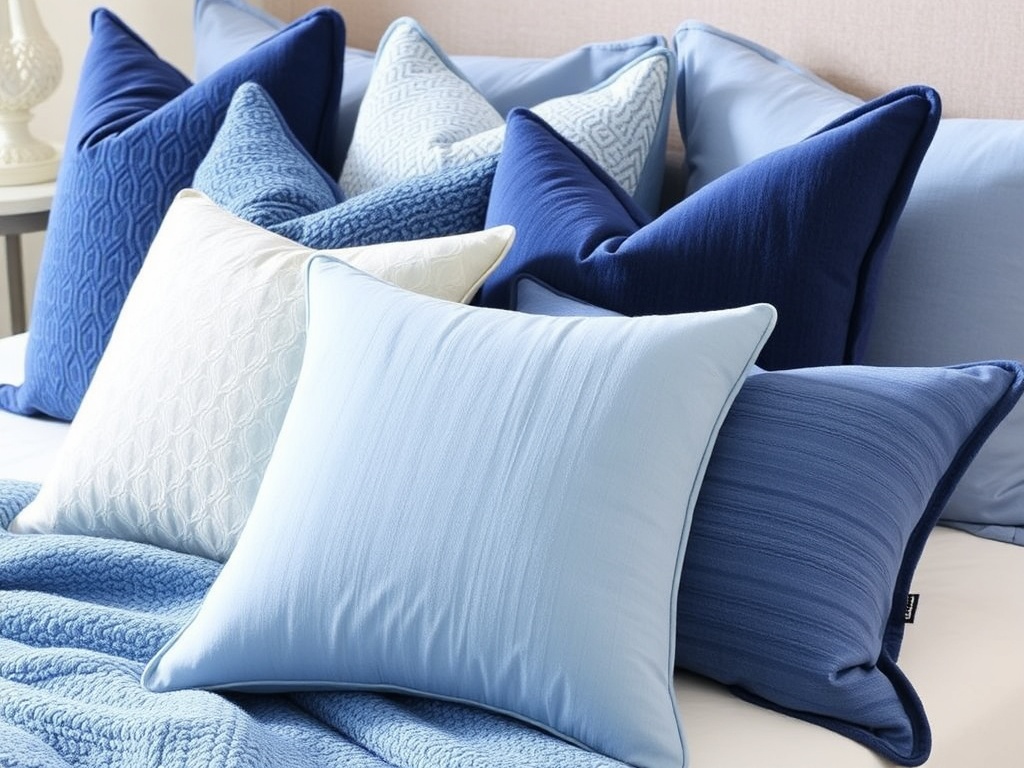 8. Use Blue Accent Pillows