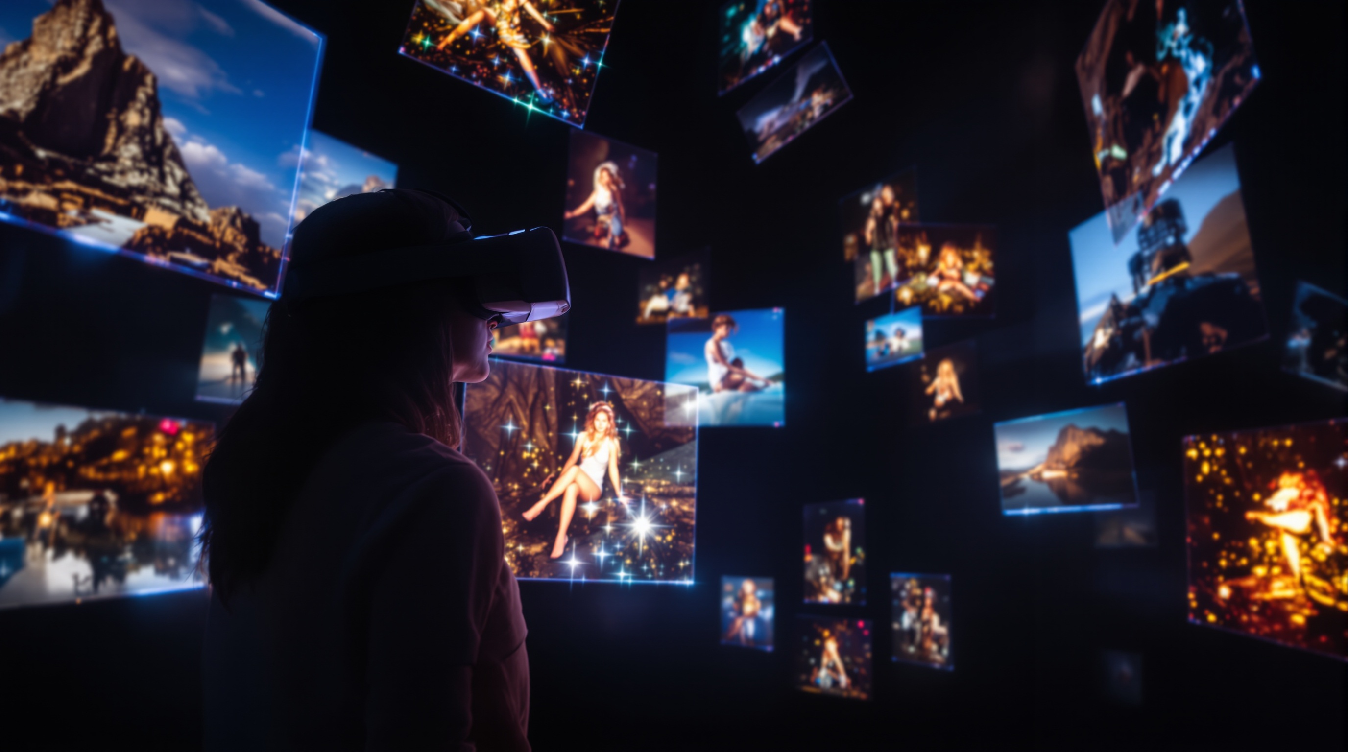 Ejemplo de una fotografía 2D convertida en un entorno 3D inmersivo con El visor holográfico Holo Picture Viewer, mostrando un mono en la selva.