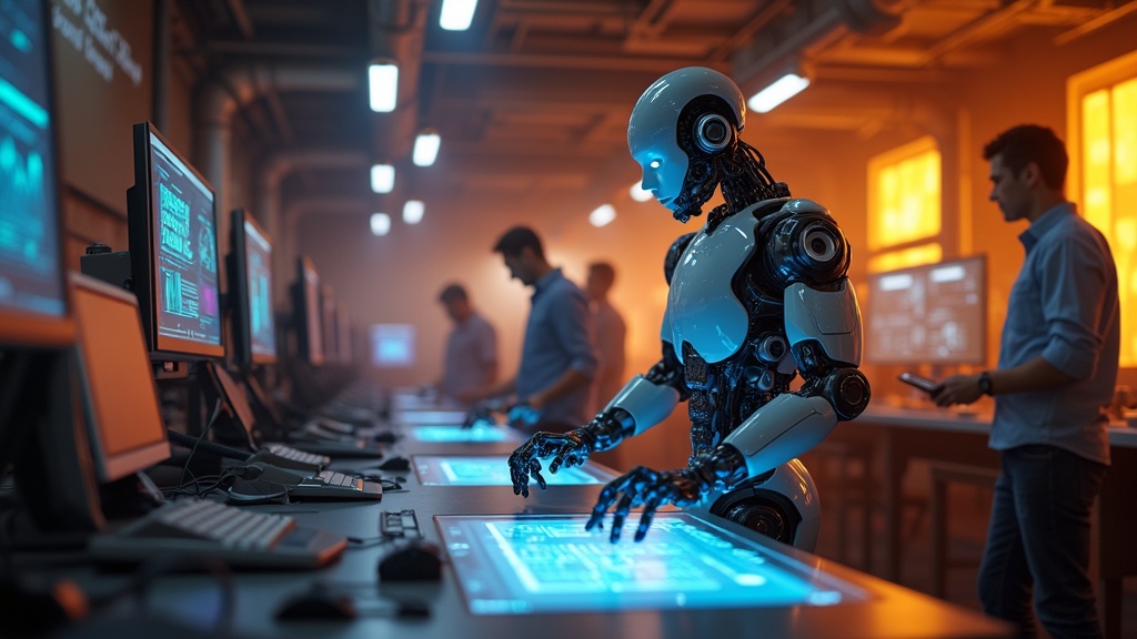 Robot cuadrúpedo Unitree Go2, pilar de la robótica Synergy Tech Unitree, demostrando su agilidad en un entorno industrial.