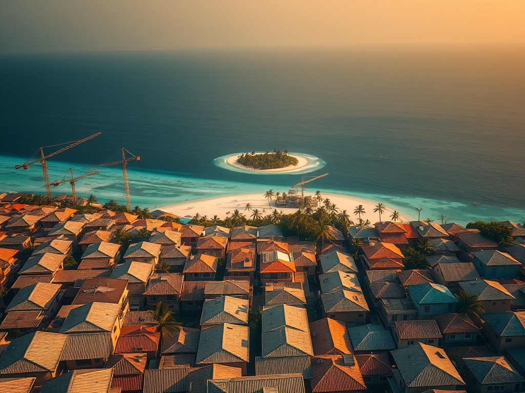 Malé's Cranes Rise as Outer Islands Wait