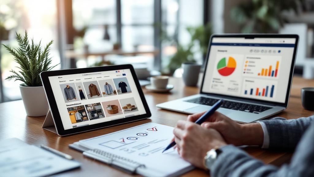 Multiple devices comparing ecommerce platform features