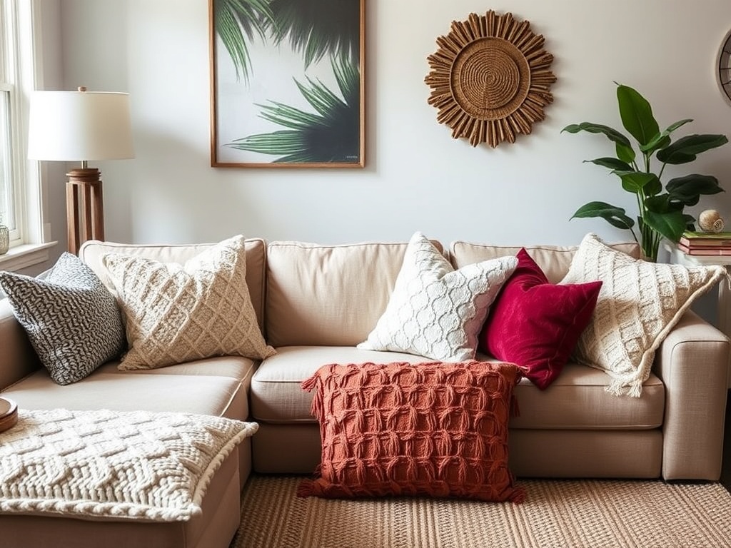 13. Add Textured Throw Pillows