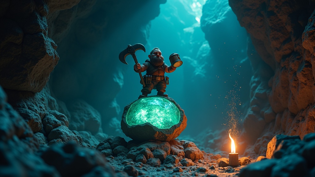 Detalle de las herramientas y la interfaz de usuario en la reseña de Only DWARVES DIG Proper HOLES