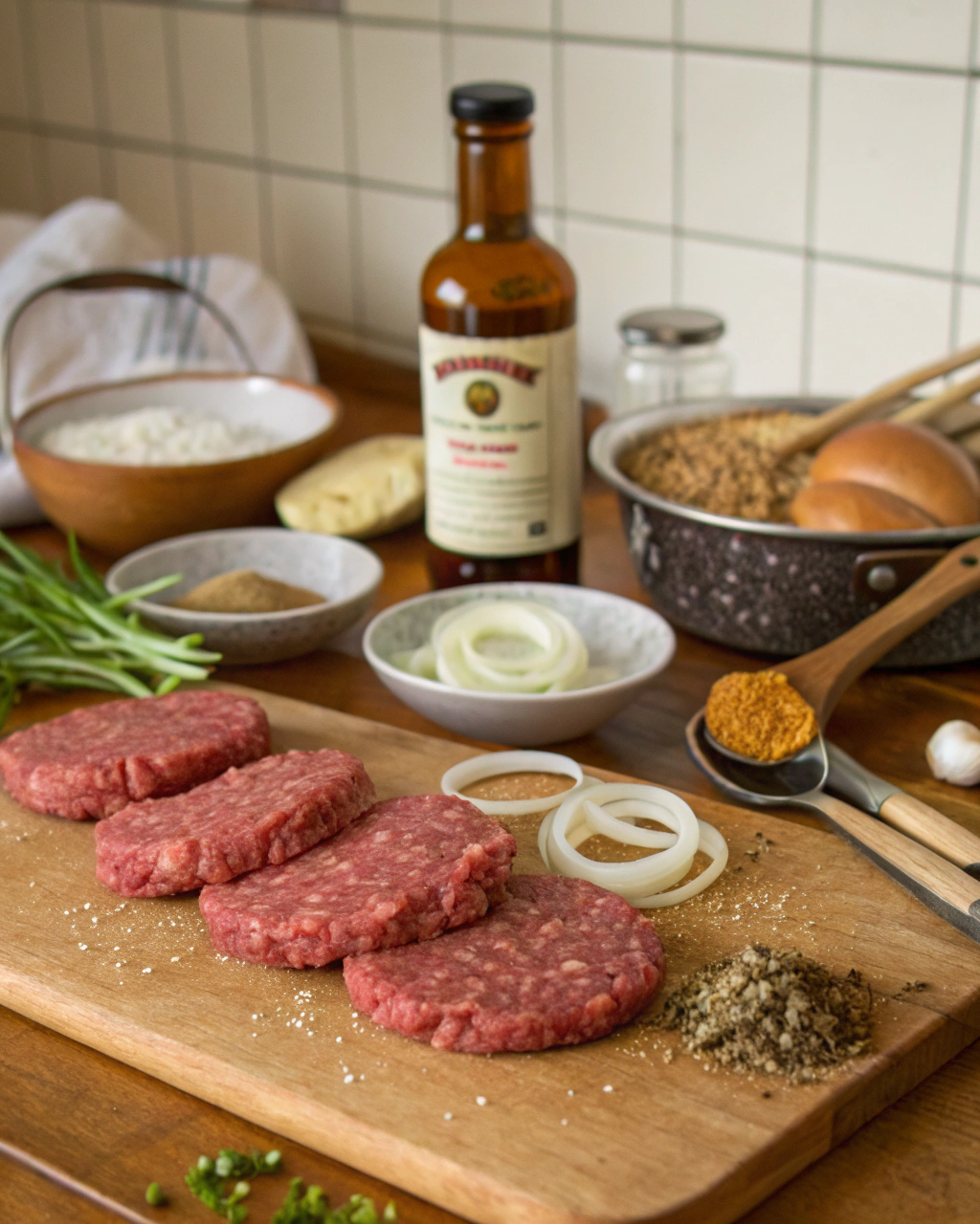 Hamburger Steak with Onions and Gravy Ingredients