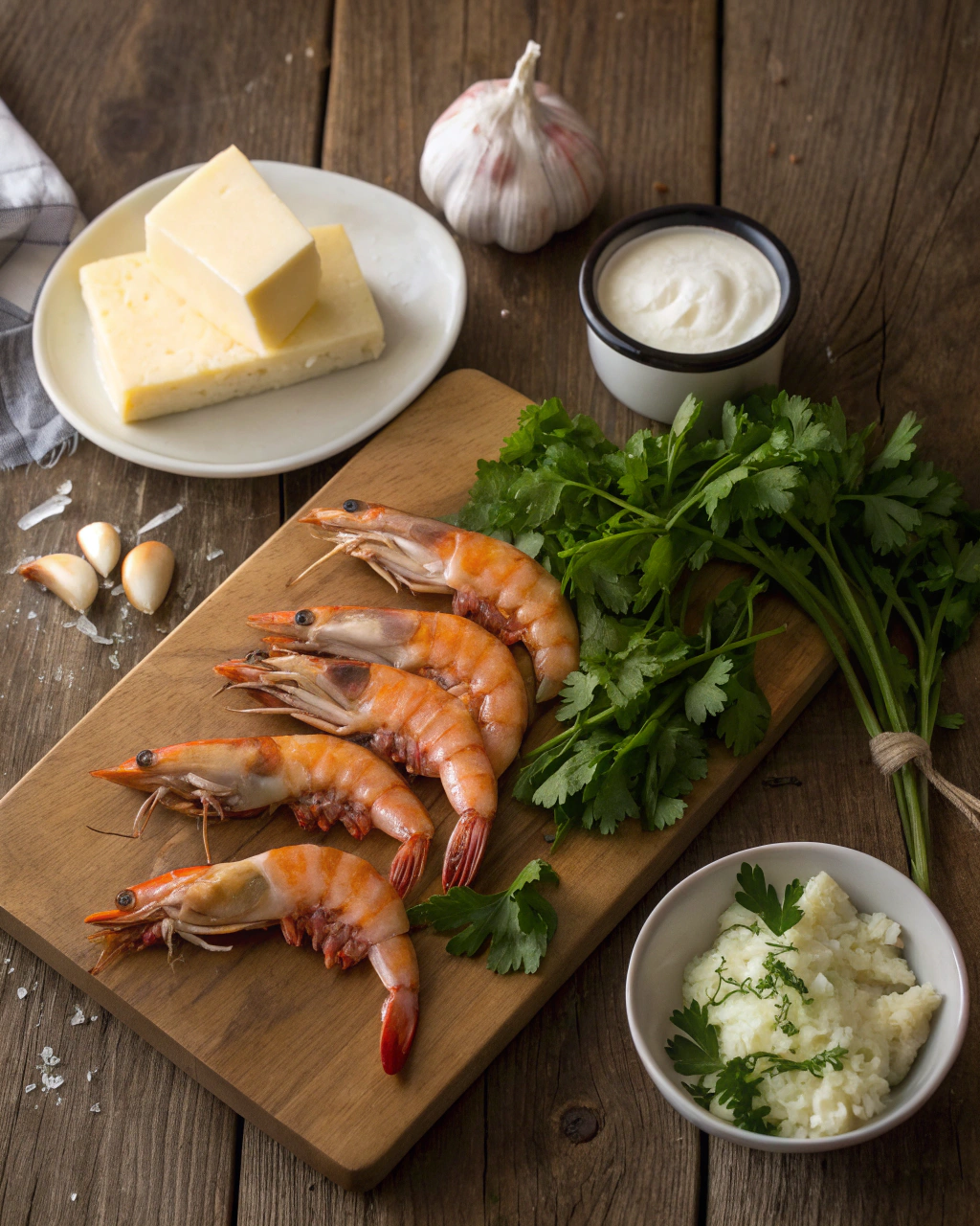 Creamy Garlic Prawns (Shrimp) Ingredients