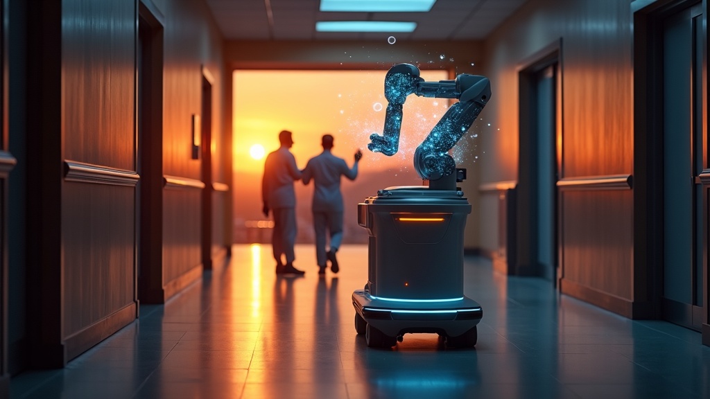 Equipo de cirujanos colaborando en una operación de alta tecnología, simbolizando el futuro de la sanidad en Castilla y León.