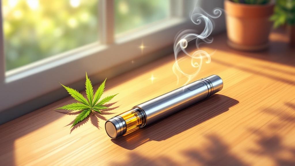 Portable vape pen with THC oil cartridge