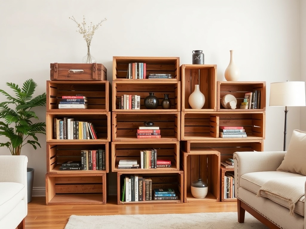 10. Stack Crate Shelves