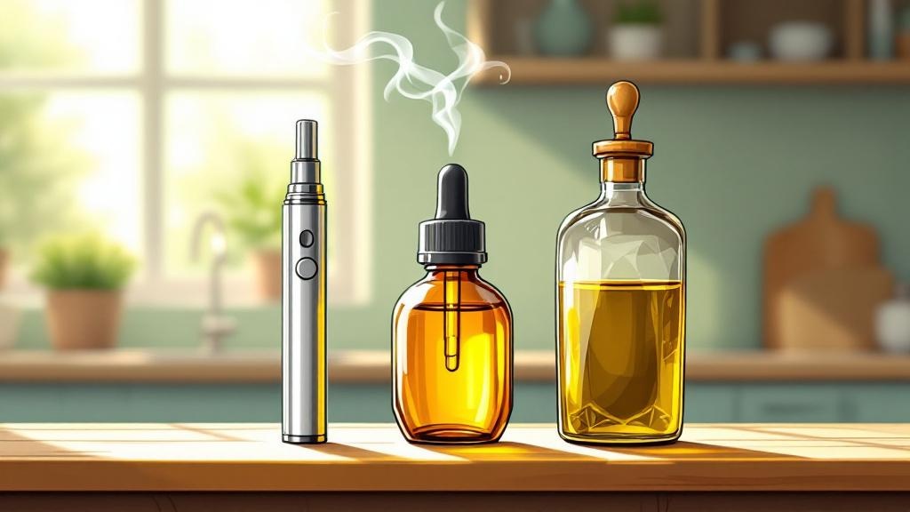 Cartoon vape pen tincture and cooking oil