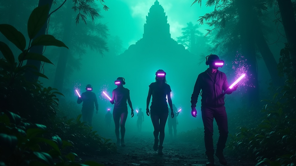 Un grupo de amigos participa en la promoción Zero Latency Málaga Halloween