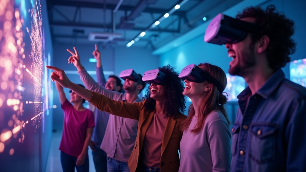 Un visitante explora mundos sorprendentes con la experiencia Google Earth VR Barcelona, sintiendo una conexión única con la naturaleza virtual.