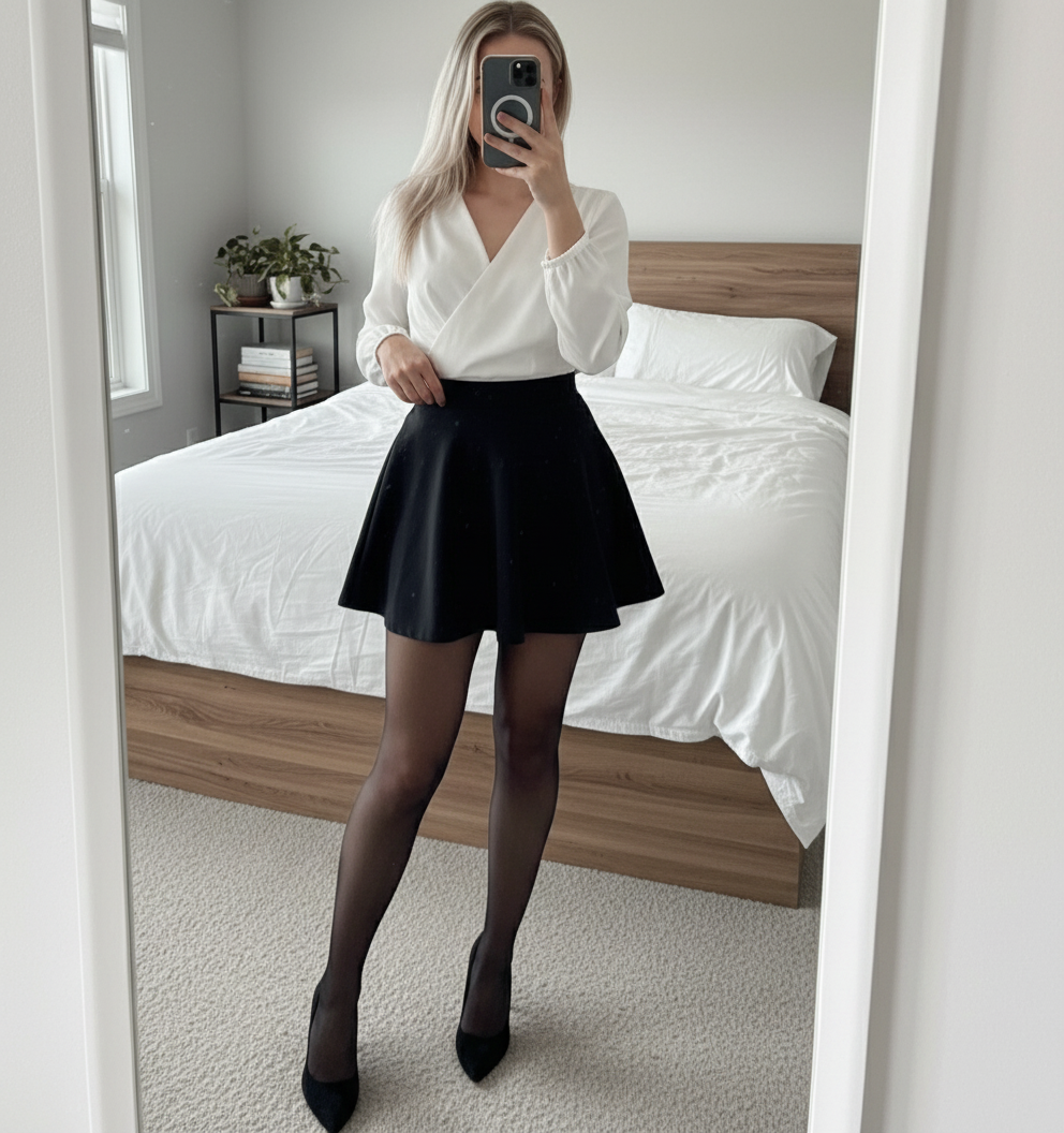 After Vinted AI photo, Black skirt