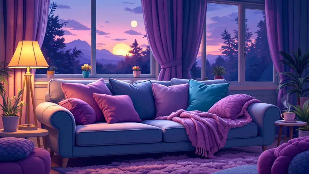 Cozy living room perfect for THC chocolate relaxation