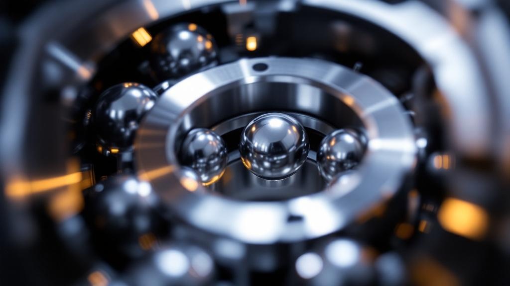 Close-up of garage door roller ball bearing assembly