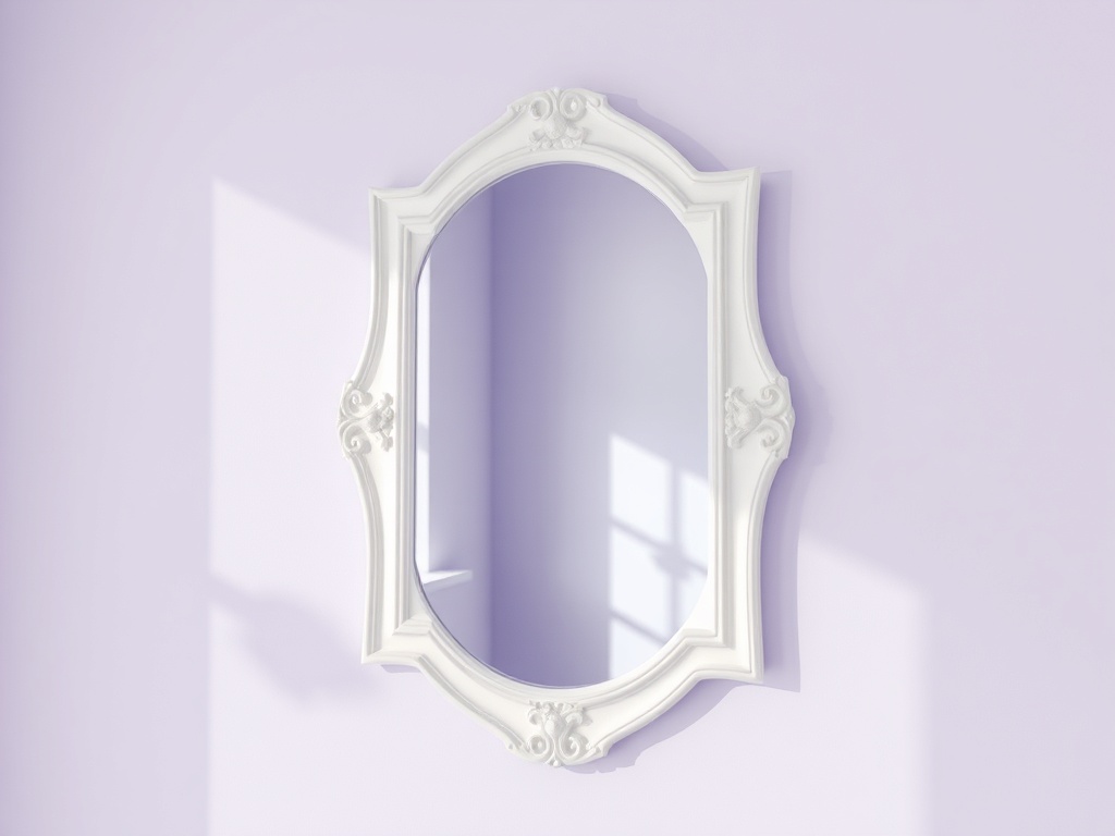 8. Hang a White Framed Mirror