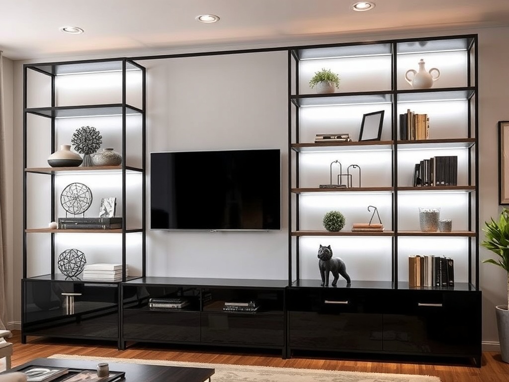 26. Incorporate Smart Shelving with Lighting