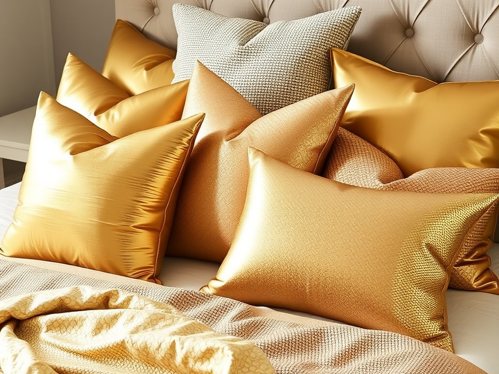 3. Accent with Gold Cushions