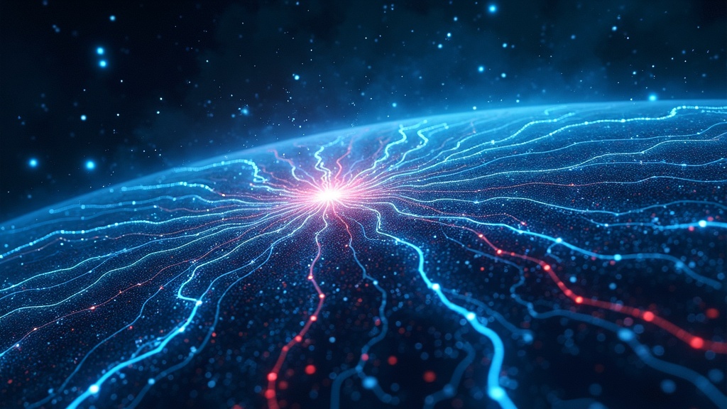 Representación visual de datos corruptos infiltrándose en una red neuronal, ilustrando el concepto de envenenamiento de datos en IA.