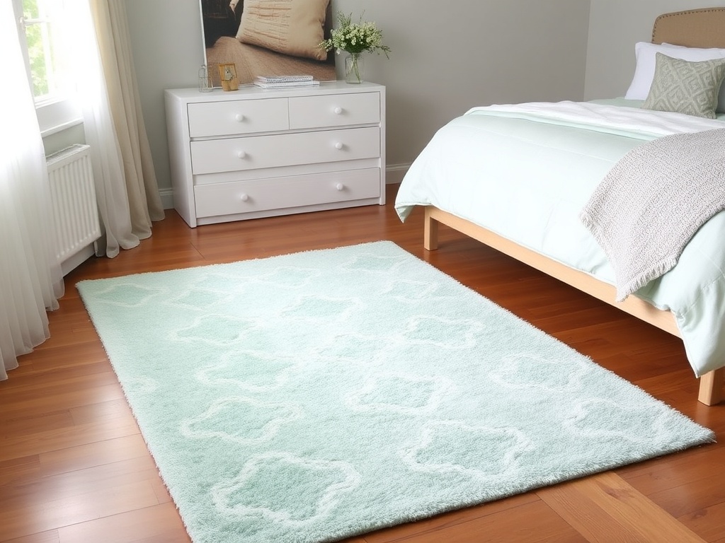 3. Add a Seafoam Green Area Rug