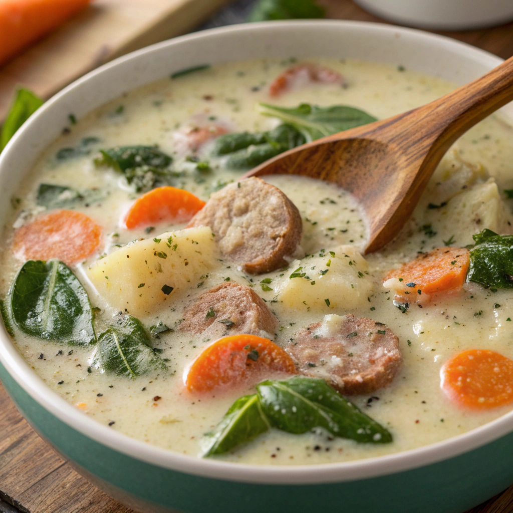 Recipe Card - Best Creamy Parmesan Italian Sausage Soup Recipe