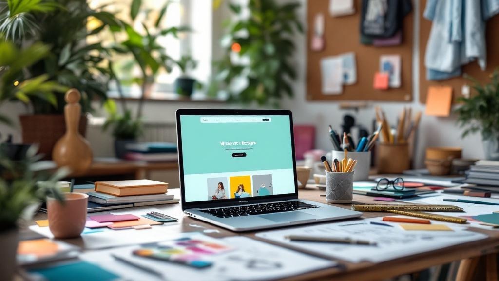 Design workspace with customization tools and brand materials