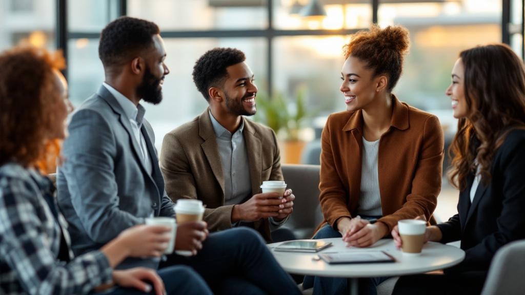 Professionals networking and building authentic connections