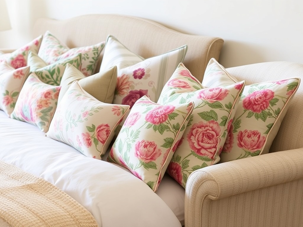 4. Use Floral Throw Pillows