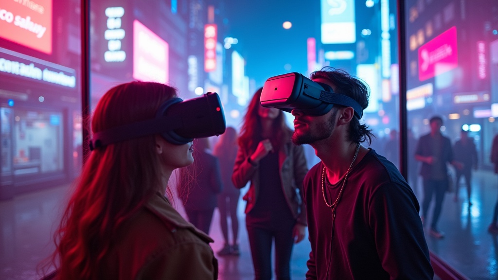 Equipo de jugadores colaborando en el Escape Room VR Cyberpunk Barcelona de Virtua