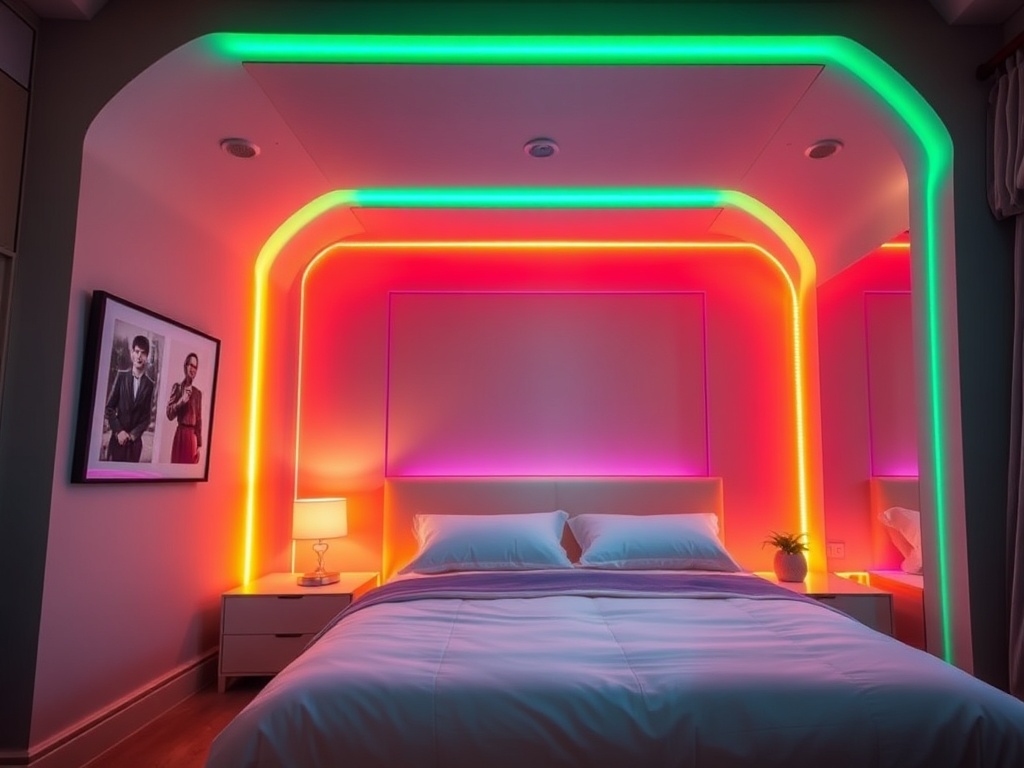 12. Highlight with Colorful LED Strips