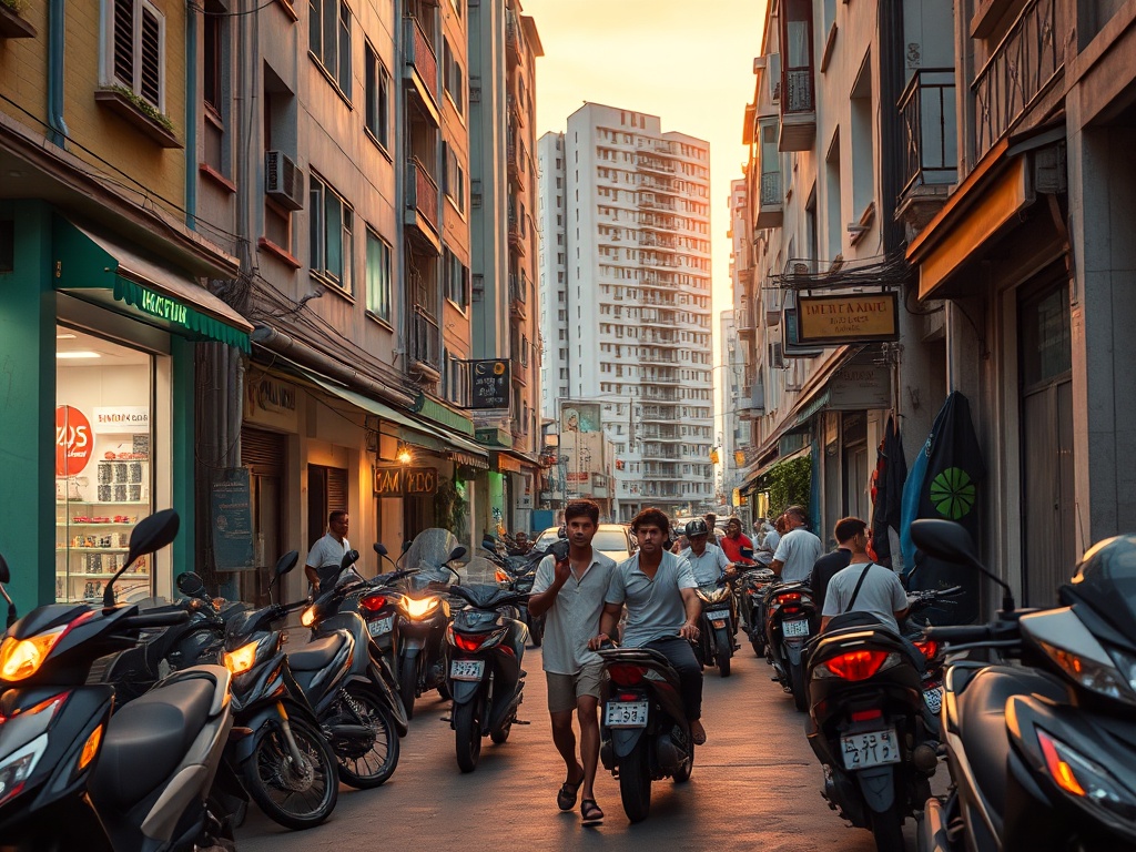 Motorcycles Crowd Every Inch of Majeedhee Magu