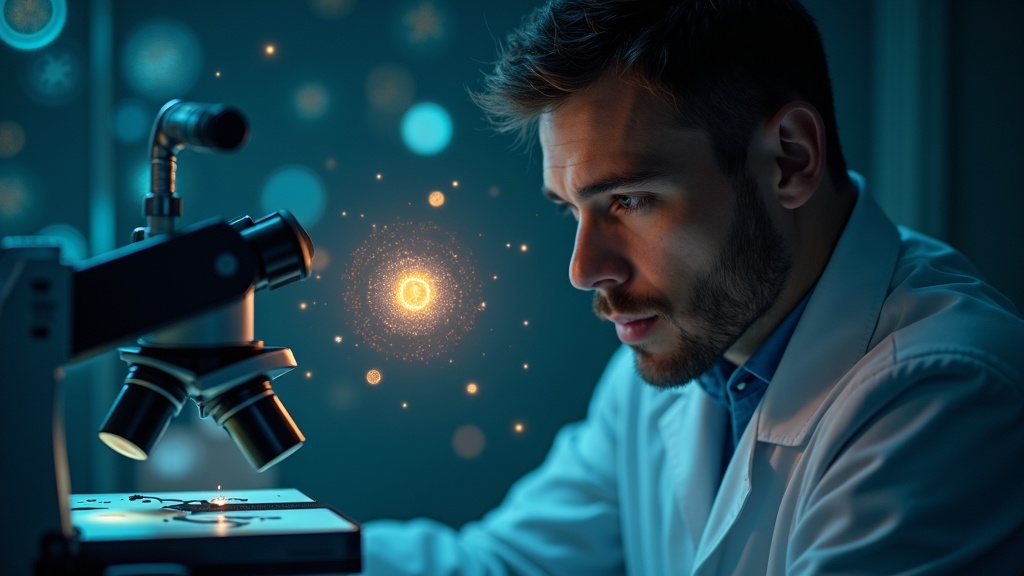 Científico supervisando el proceso de IA en un laboratorio de fertilidad, simbolizando el futuro de la medicina reproductiva.